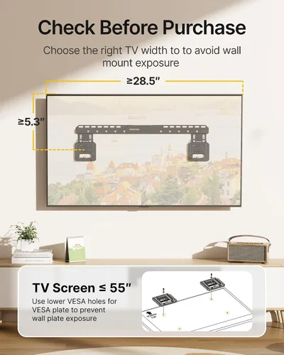 Vista 8 de monTEK Soporte de pared para TV ultra delgado de 0.35 pulgadas