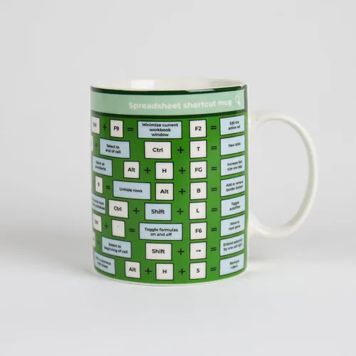 Vista 4 de Taza de café de atajo de hoja de cálculo Gift Republic, taza de hoja de cálculo de Excel, taza de geek de hoja de cálculo, taza divertida