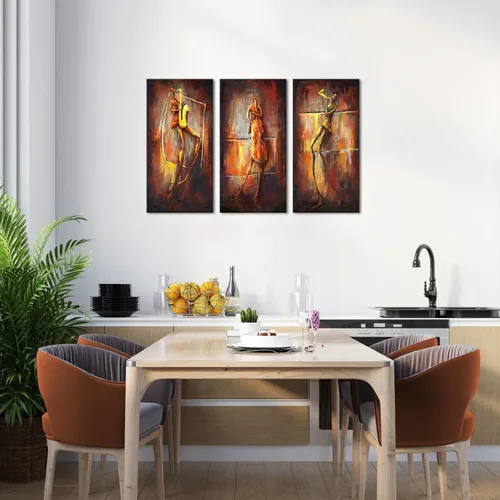 Vista 4 de sechars Arte de pared abstracto con música de jazz, pintura de jazz, arte de saxofón, trompeta, póster impresos, vintage, club nocturno, pub, bar