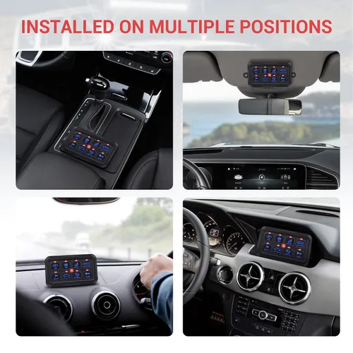 Vista 6 de Panel de interruptor de 8 bandas, caja de panel de control táctil LED azul, caja de interruptor táctil para automóvil, interruptor momentáneo