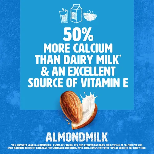 Vista 4 de Silk - Leche de almendras de larga duración, sin endulzar, sin lácteos, vegano, verificado por el Proyecto Non-GMO, 1 cuarto, paquete de 6