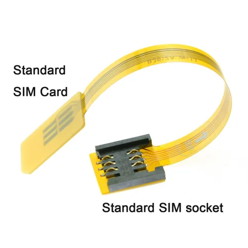 Vista 4 de cablecc GSM CDMA estándar UIM SIM Card Kit macho a hembra extensión suave plana FPC cable extensor 3.9 in