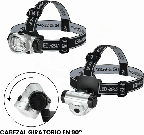 Vista 3 de EverBrite Paquete de 5 faros LED, 4 modos de iluminación, cabezal giratorio con diadema ajustable, perfecto para correr, acampar y senderismo