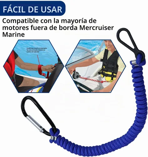 Vista 2 de 8M0092850 - Cordón para interruptor de barco, cable de 54 pulgadas/137 de largo, color azul