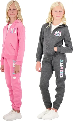 Vista 3 de Sweet Butterfly - Conjunto de 4 piezas de sudadera con capucha y pantalones deportivos para niñas