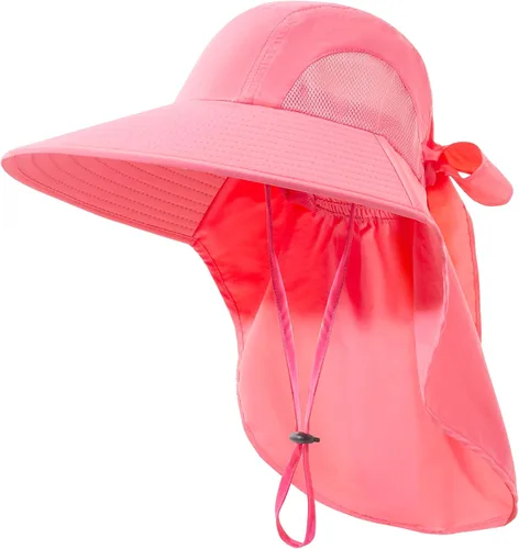 Vista 10 de Sombrero de mujer con protección UV, plegable, impermeable, de ala ancha, tipo cubo, con solapa para el cuello para verano, playa, pesca, senderismo
