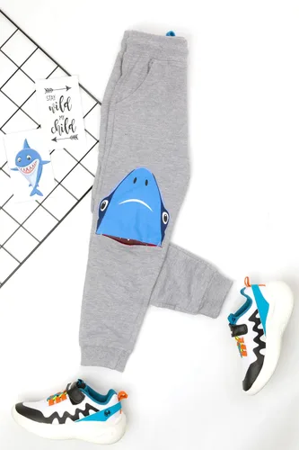 Vista 3 de Toddler Boys Animal 3D Knee Knit French Terry JoggerPants - Pure Cotton