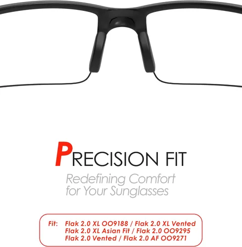 Vista 4 de Earsocks Nose Piece Replacement for Oakley Flak 2.0 XL Negro