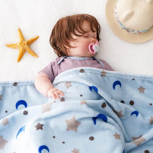 Vista 4 de Bunnikins & Clover Manta de Bebé de Franela de Felpa Ligera Súper Suave para Niños y Niñas, Manta de Lactancia de Forro Polar Floral para Niños