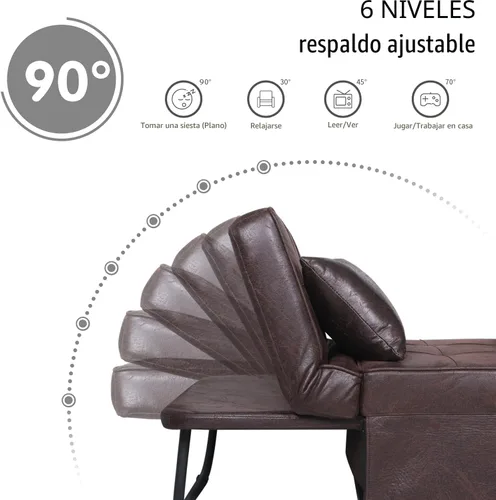 Vista 4 de BIGSYY Sofá Cama, 4 en 1 Otomana Plegable Multifunción de Lino Transpirable Cama Sofá con Respaldo Ajustable Silla Convertible Moderna para Sala
