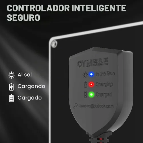 Vista 8 de Cargador de batería de coche con panel solar de 12 V OYMSAE (5W)
