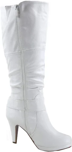 Vista 2 de FZ-Win-45 - Botas de tacón alto con cremallera y punta redonda para mujer