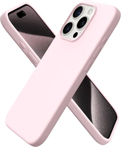 Vista 7 de ORNARTO Funda compatible con iPhone 15 Pro de 6.1 pulgadas, silicona líquida de 3 capas cubierta completa de goma de gel suave, funda protectora