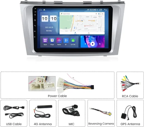 Vista 8 de MekedeTech Radio de coche Android 12 para Toyota Camry 2007 2008 2009 2010 2011 soporte inalámbrico Carplay Android Auto, pantalla táctil