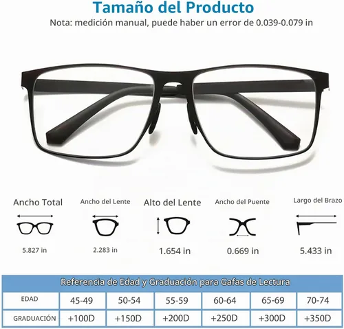 Vista 6 de Progressive Multifocus Reading Glasses for Women and Men Photochromic Readers Anti-Blue Light Multifocal Sunglasses