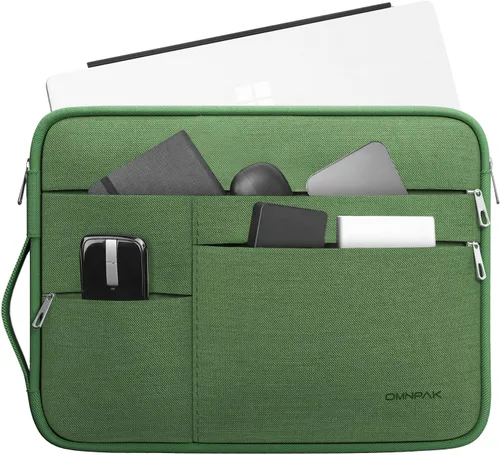 Vista 10 de Omnpak - Funda para laptop de 13 pulgadas para MacBook Air/Pro M5-M1/MacBook Neo con bolsillos y asa lateral, funda protectora resistente al agua