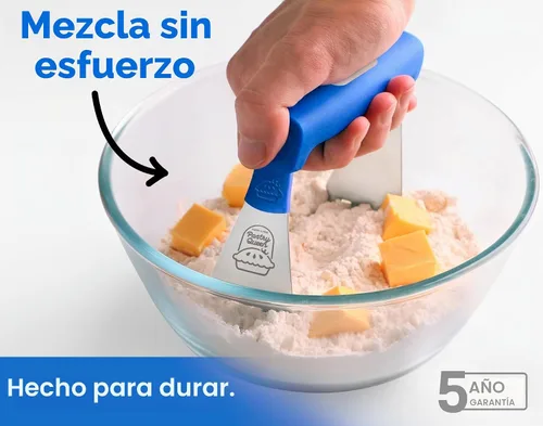 Vista 4 de Cortador de repostería y licuadora de masa de acero inoxidable, color azul