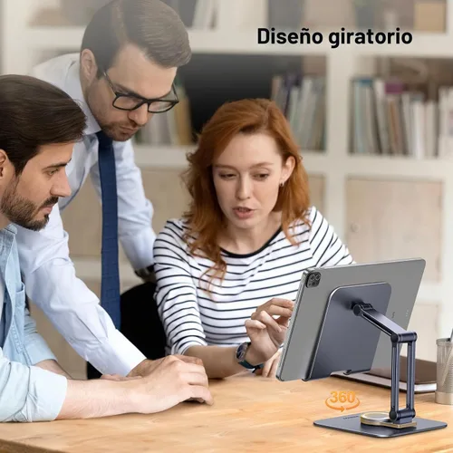 Vista 4 de UGREEN Soporte para tablet para escritorio giratorio con base giratoria de 360°, soporte portátil de aluminio, ajustable, accesorios de oficina