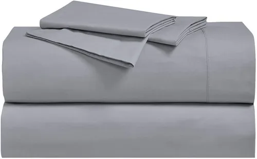 Vista 5 de Royal Hotel Bedding Sábanas de 3 piezas de algodón suave, juego de sábanas de 340 hilos, sábana de 100% algodón sólido, tejido satinado, bolsillo
