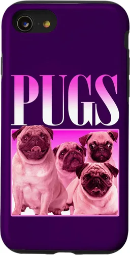 Vista 18 de iPhone 16 Pugs Bootleg Rap Lindo Pug Dog Pet Owners Retro 90's Poster Case