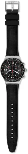 Vista 2 de Swatch I New Chrono - Correa de goma de cuarzo suizo de acero inoxidable color negro 21 casual modelo YVS461