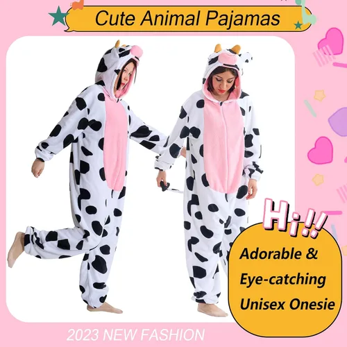 Vista 3 de Pijama unisex de animal para adultos, para Halloween, cosplay, mujeres, niñas, hombres y niños, ropa de dormir para el hogar