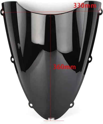 Vista 2 de FLPRO - Parabrisas de plástico ABS de doble burbuja compatible con deflectores de viento Kawasaki ZX-10R 2005-2008, ZX-6R 2005-2006, ZX-6RR/ZX600
