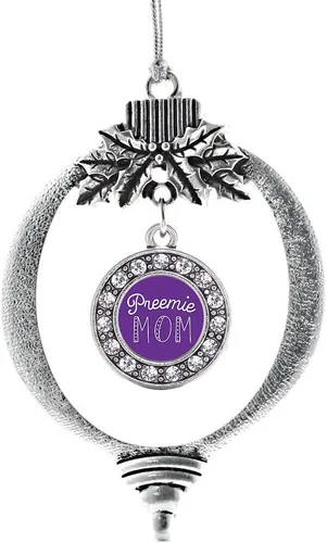 Vista 652 de Inspired Silver - Adorno de cromosoma 21 con dije de círculo de plata con joyas de circonita cúbica