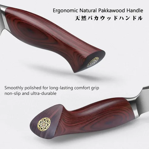 Vista 5 de Cuchillo de pan SHAN ZU de 10 pulgadas, cuchillo de corte de masa ácida ultra afilado, cuchillo de pastel de acero inoxidable de alto carbono