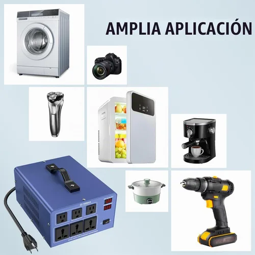 Vista 6 de Transformador convertidor de voltaje de 5000 W, elevador y descendente, 110 V/120 V a 220 V/240 V, reconocimiento automático de voltaje, convertidor