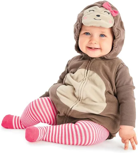 Vista 10 de Disfraz de Halloween para bebé, disfraz de animal o fruta, con cremallera, sin mangas, mameluco y medias para bebé