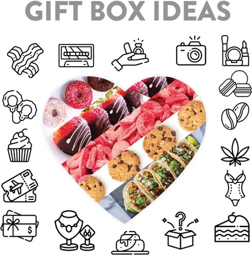 Vista 6 de Andaz Press Caja en forma de corazón para el día de San Valentín con tapa, divertida caja reutilizable en forma de corazón para tocino, caja de Bacon