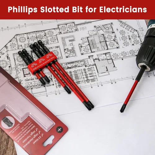 Vista 7 de Phillips - Brocas ranuradas para electricistas, LATTOOK - Juego de 6 brocas para electricistas, destornillador, brocas combinadas para interruptores