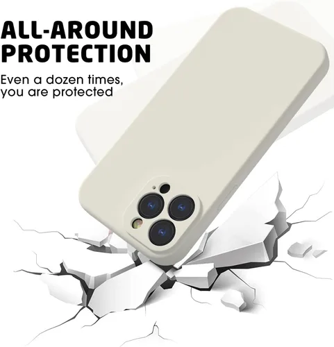 Vista 5 de Funda compatible con iPhone 13 Pro Max 2021, goma de gel de silicona líquida cobertura completa [con protección de cámara] Funda para iPhone 13 Pro
