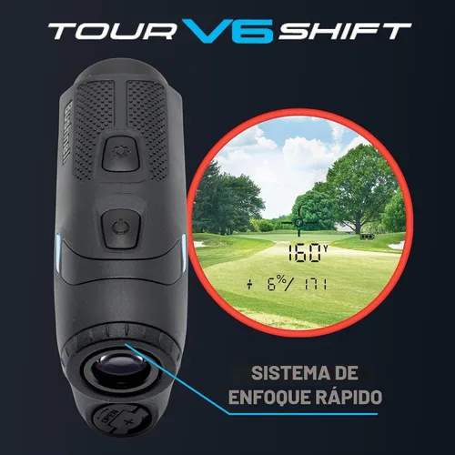 Vista 8 de Bushnell Golf Tour V6 Shift Laser Rangefinder with Slope Compensation, 1300-Yard Range, Flag Lock Vibration, Magnetic Cart Mount, 6X Magnification