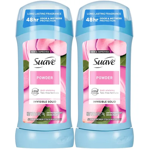 Vista 6 de Suave Desodorante 2.6 onzas 24 horas polvo invisible sólido (2.6 fl oz) (paquete de 2)