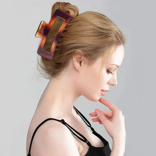 Vista 3 de Paquete de 4 pinzas para cabello extra grandes para mujeres, pinzas brillantes de sujeción fuerte de 5 pulgadas para cabello grueso y largo, clips
