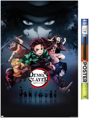 Vista 17 de Demon Slayer - Póster de pared Key Visual 3, 34 pulgadas de largo x 22.4 pulgadas de ancho, versión premium sin marco