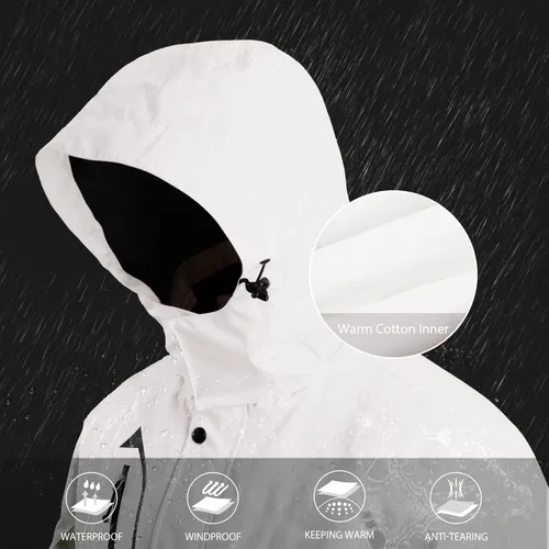 Vista 5 de Wantdo - Chamarra impermeable de esquí 3 en 1 para hombre abrigo acolchonado para nieve