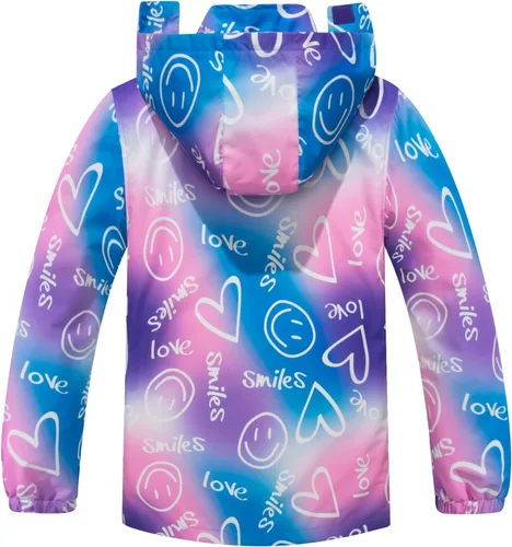 Vista 6 de Chaqueta impermeable para niños, con forro de malla, con capucha extraíble, para niños y niñas