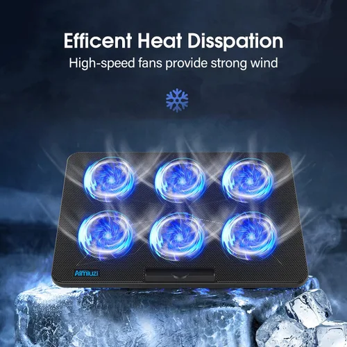 Vista 2 de Almohadilla de enfriamiento para laptop, enfriador de laptop para juegos con 6 ventiladores silenciosos, almohadilla de enfriamiento para laptop