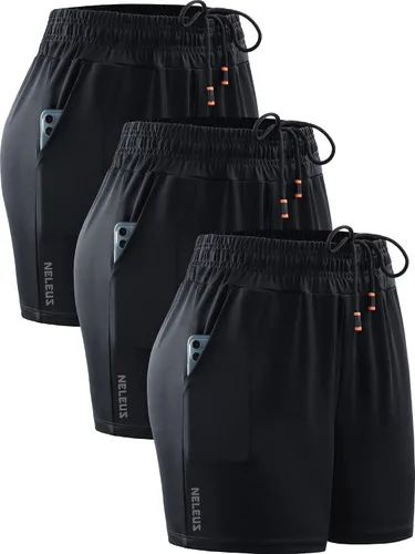 Vista 33 de NELEUS Pantalones cortos de correr ligeros para mujer, pantalones cortos atléticos de entrenamiento para yoga con bolsillo