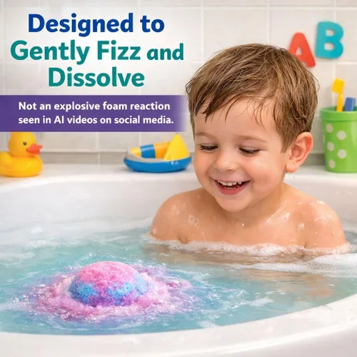 Vista 2 de Bombas de baño para niños con sorpresa en el interior, bombas de baño con joyería sorpresa y caja de joyería, orgánica, hidratante para la piel