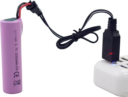 Vista 3 de 2PCS 3.7V 2000mAh SM-2P Plug Lithium Battery with USB Charging Cable suitable for DE68 DE44 DE45W DE45 DE58 DE49 DE57 DE70 Off-Road Vehicle Truck