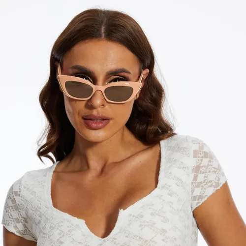 Vista 2 de Gafas de sol retro de moda TAC ojo de gato para mujer, montura rectangular TR90 gruesa gafas de sol polarizadas protección UV400