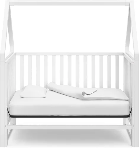 Vista 6 de Storkcraft Orchard Cuna convertible 5 en 1 (blanco) – Certificado GREENGUARD Gold Cuna de bebé estilo dosel, se convierte de cuna a cama infantil