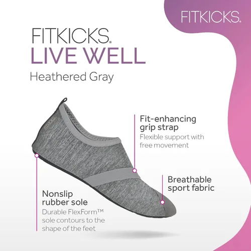 Vista 2 de FITKICKS Live Well Collection Active Foldable Lifestyle Footwear Supportive Barefoot Grip Strap Toe Guard Flexible Range of Motion