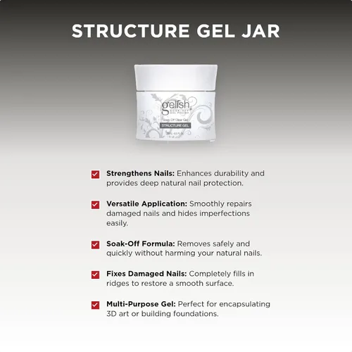 Vista 5 de Gelish Structure Gel Jar Fortalecimiento de uñas para uñas de esmalte fl. oz.