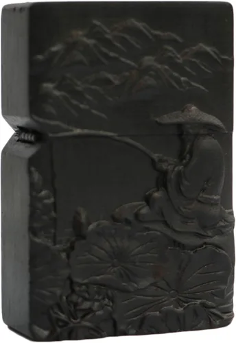 Vista 42 de Carcasa exterior de encendedor tallado en madera negra de ébano natural para kit de inserción Zippo (1000 brazos Avalokiteshvara de la diosa 3#)