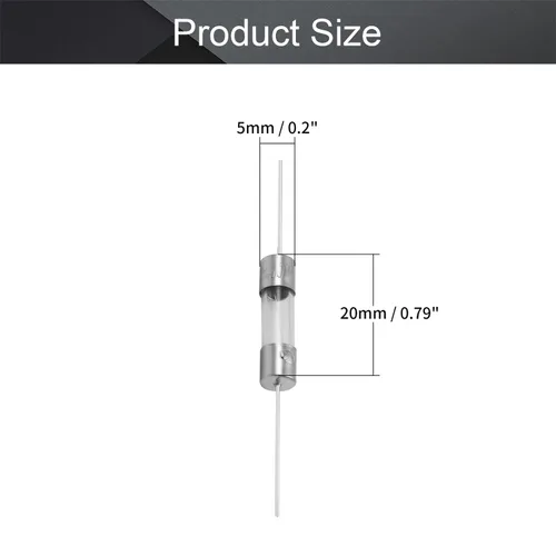 Vista 4 de Fielect Fusibles de tubo de vidrio axiales con cable de plomo de soplado lento de 0.197x0.787 in 2A 250V fusibles de retardo de tiempo